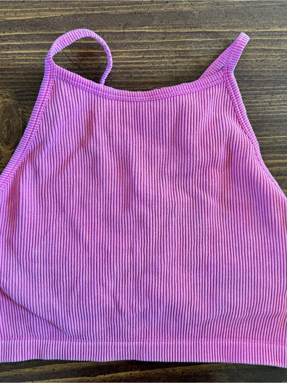 JoyLab Pink Ribbed Cropped Tank Bra